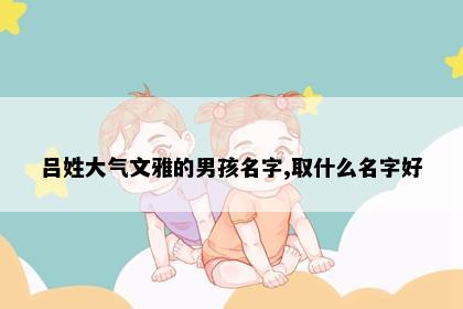 吕姓大气文雅的男孩名字,取什么名字好